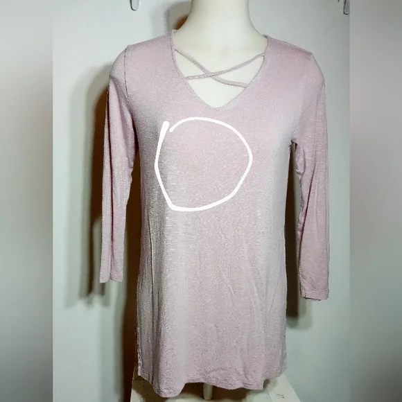 Old Navy Relaxe Luxe Relaxed Lace Up Tunic Top Sz Small in Plum Tonic - Picture 10 of 10